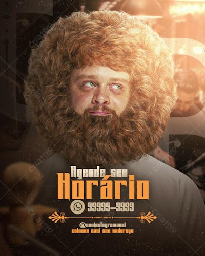 Flyer psd de barbearia barba cabelo e bigode salão de beleza cabelereiro