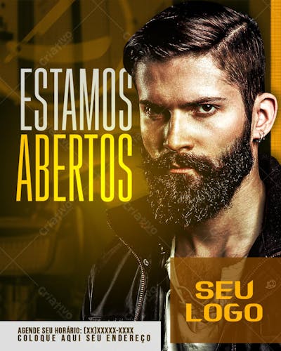 Flyer psd de barbearia barba cabelo e bigode salão de beleza cabelereiro