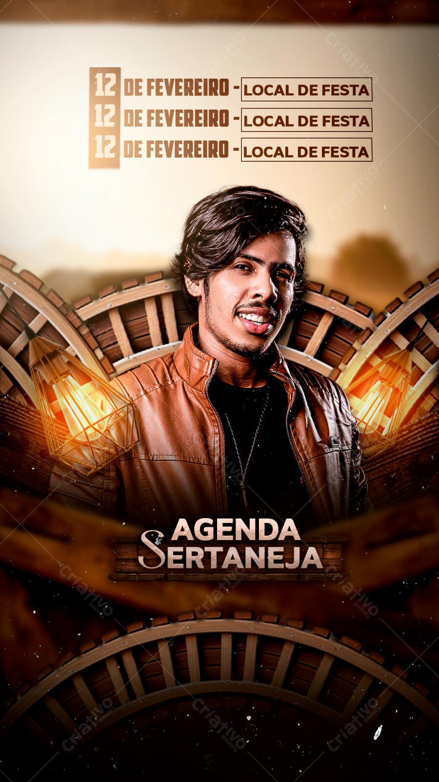 Flyer Agenda Sertaneja 12 de Fevereiro PSD Editável
