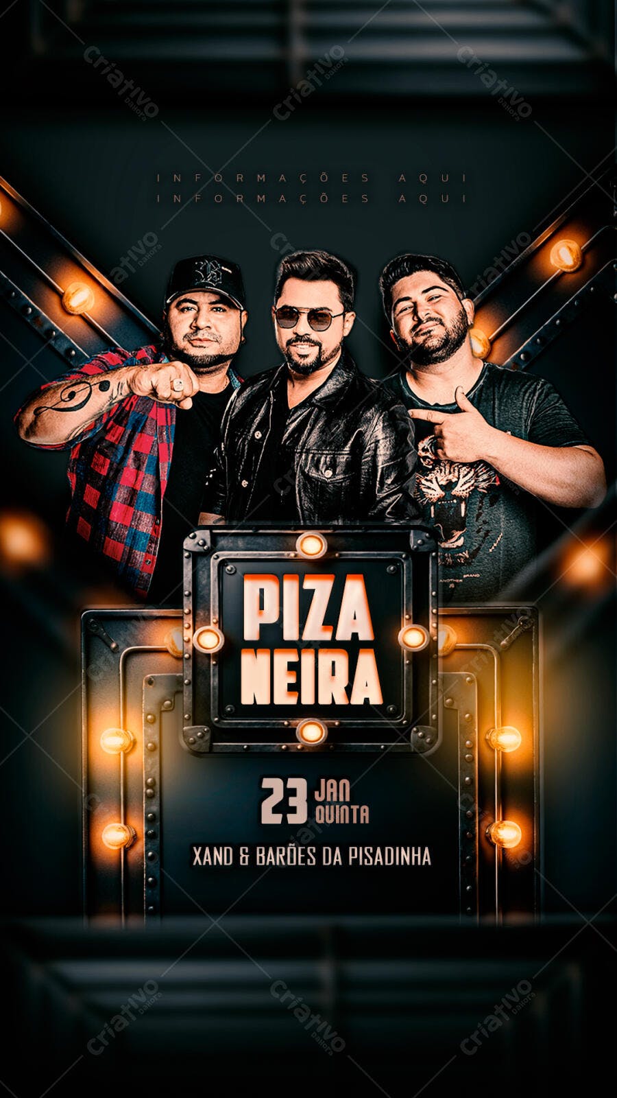 Flyer para Show Xand & Barões da Pisadinha PSD Editável