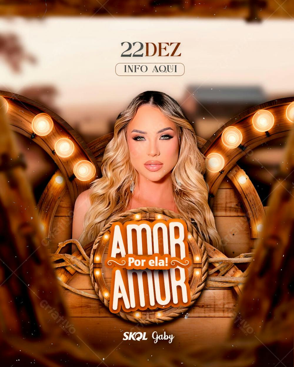 PSD FLYER AMOR POR ELA GABI MARTINS FEED