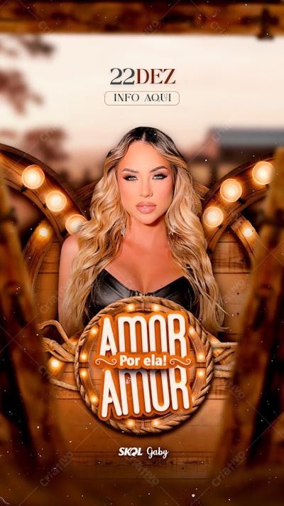 PSD FLYER AMOR POR ELA GABI MARTINS STORY