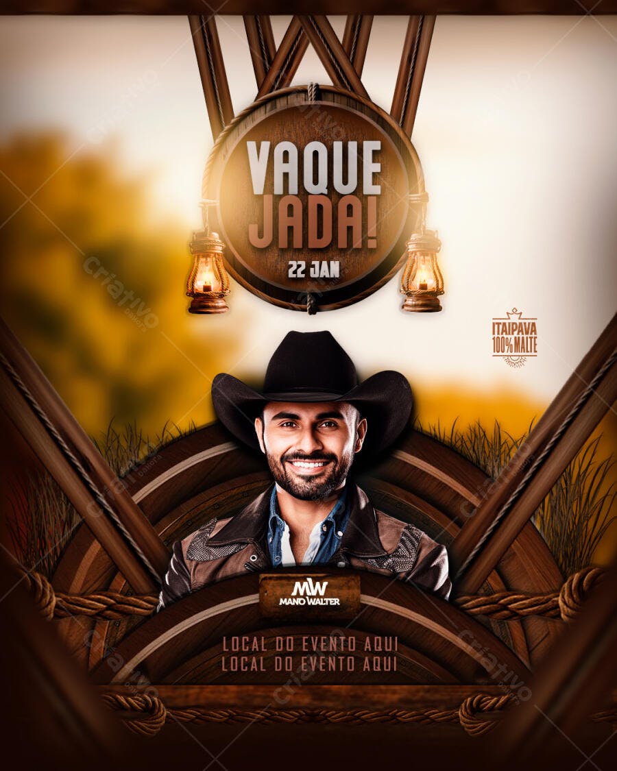 Flyer Vaquejada Mano Walter PSD Editável