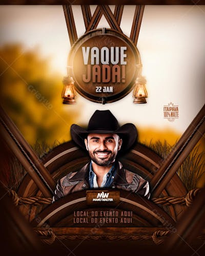 PSD FLYER VAQUEJADA MANO WALTER FEED