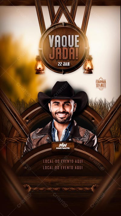 PSD FLYER VAQUEJADA MANO WALTER STORY