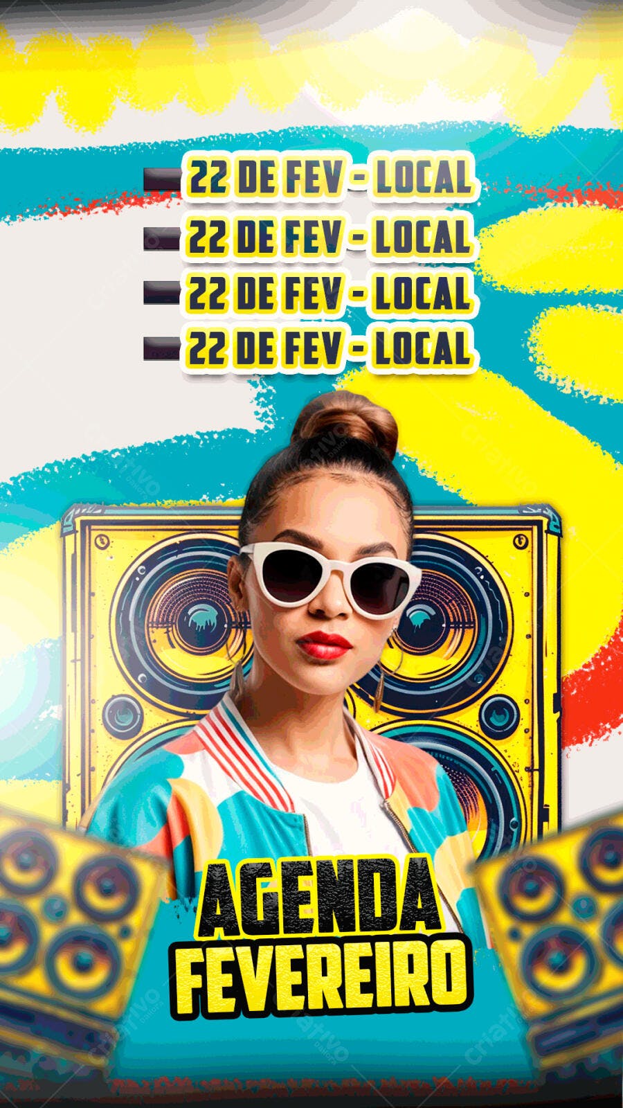 Flyer Agenda Fevereiro PSD Editável