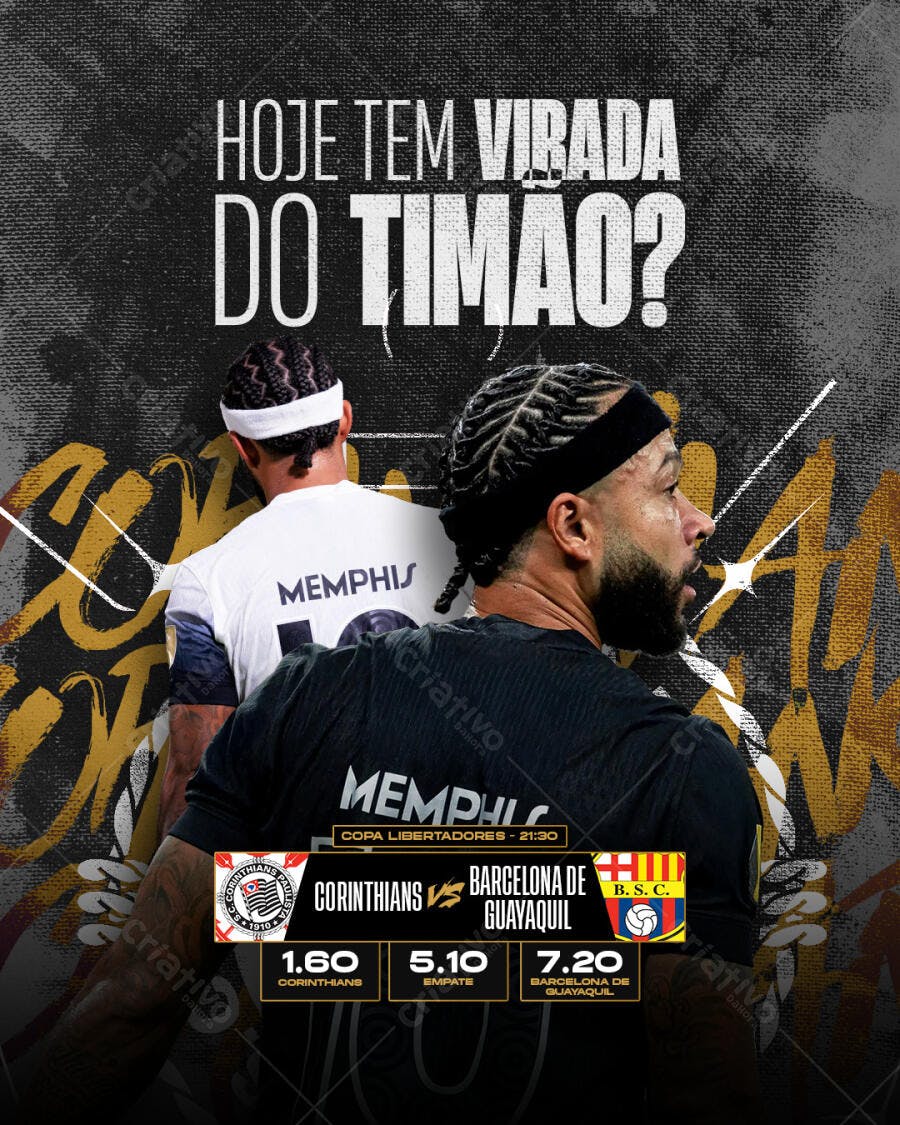 Flyer Corinthians x Barcelona PSD Editável