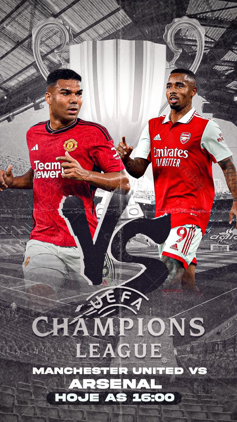 Flyer Manchester United x Arsenal PSD Editável