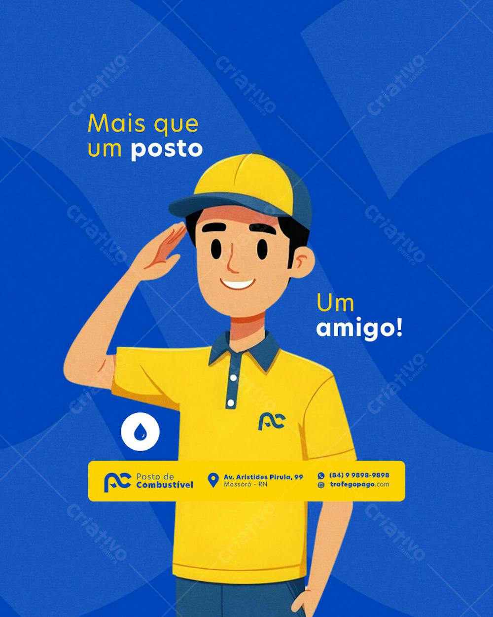 POST EDITÁVEL FLYER DE POSTO DE COMBUSTÍVEL