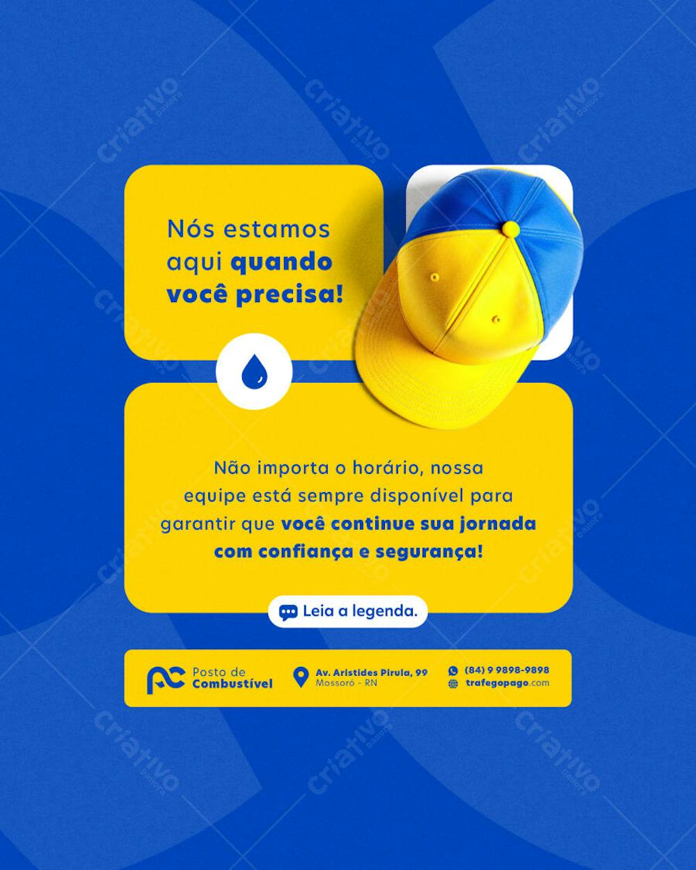 POST EDITÁVEL FLYER DE POSTO DE COMBUSTÍVEL