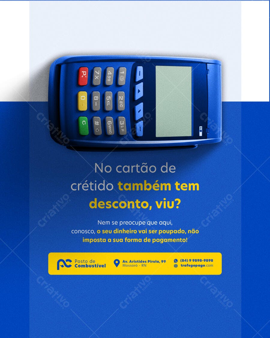 Post de Combustível com Desconto PSD Editável