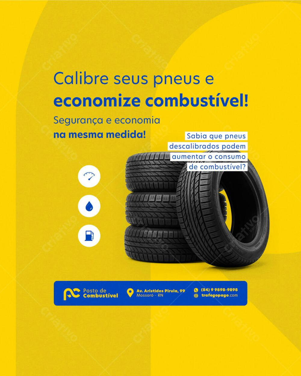 POST EDITÁVEL FLYER DE POSTO DE COMBUSTÍVEL