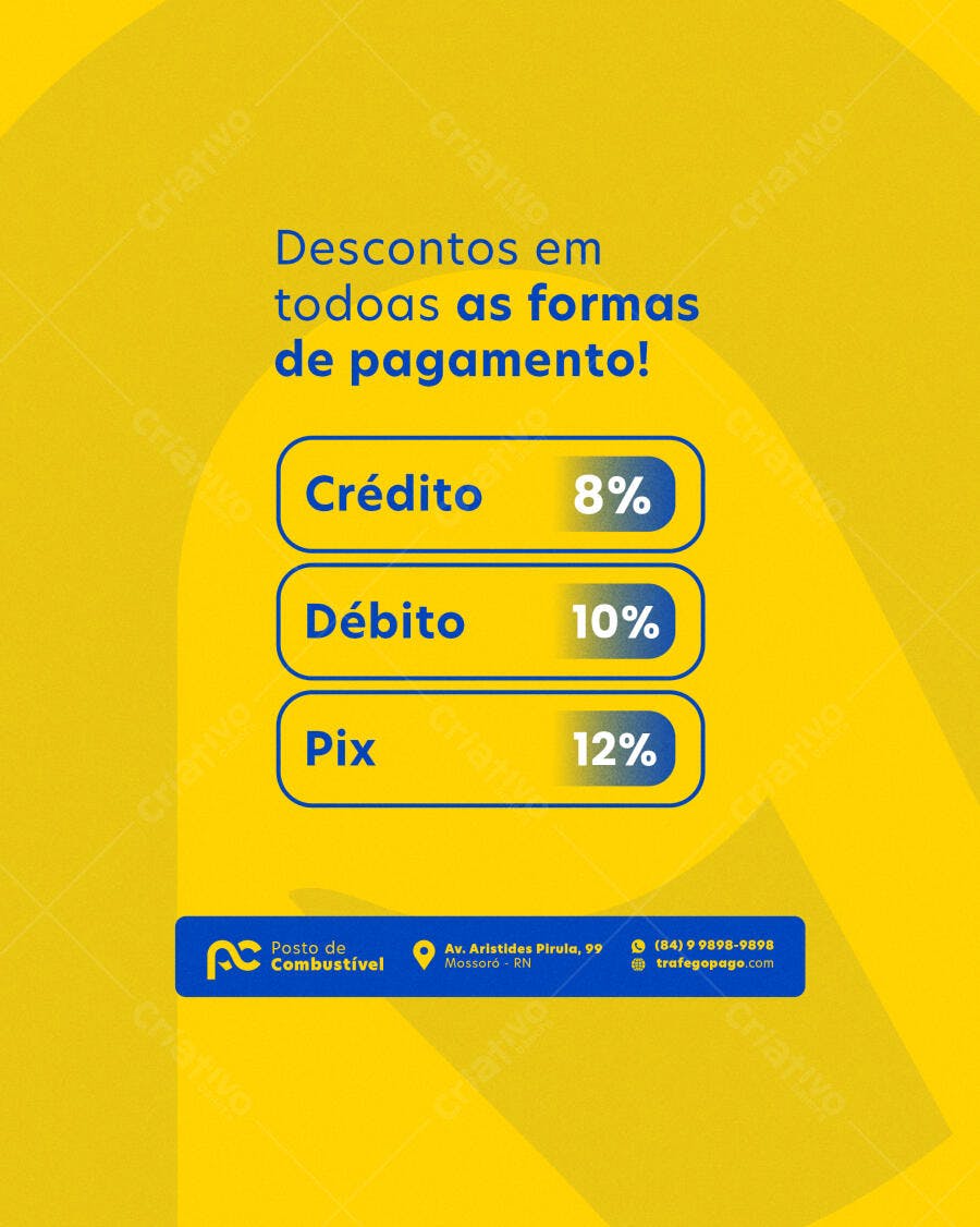 Posto de Combustível PSD Editável - Promoção de Descontos
