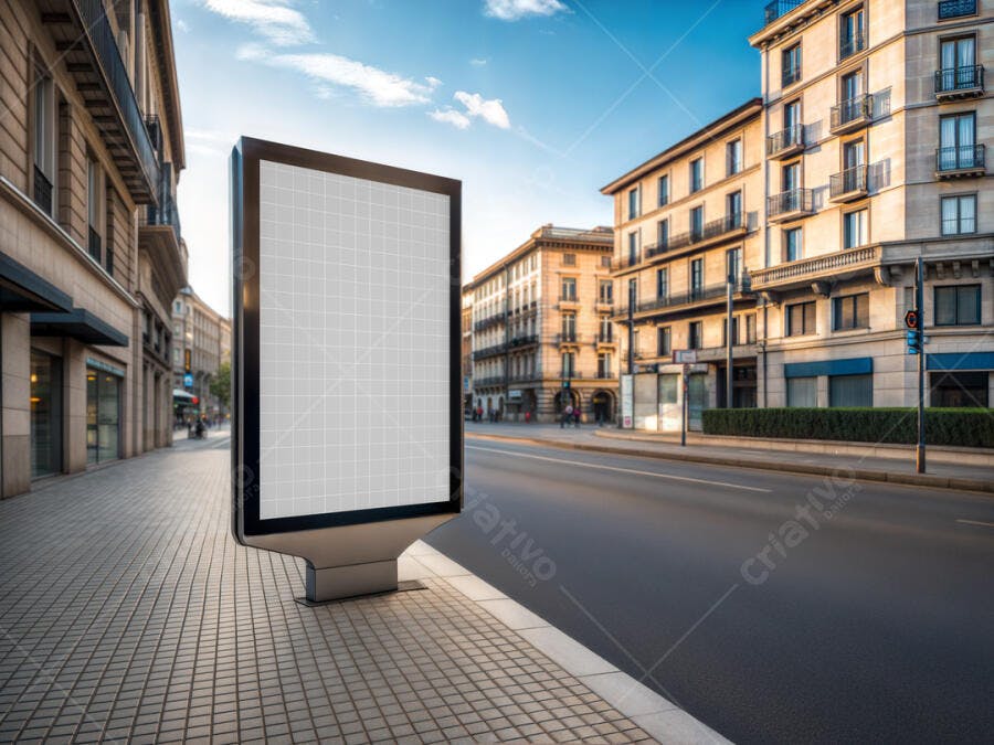 Mockup de Outdoor em Rua Urbana