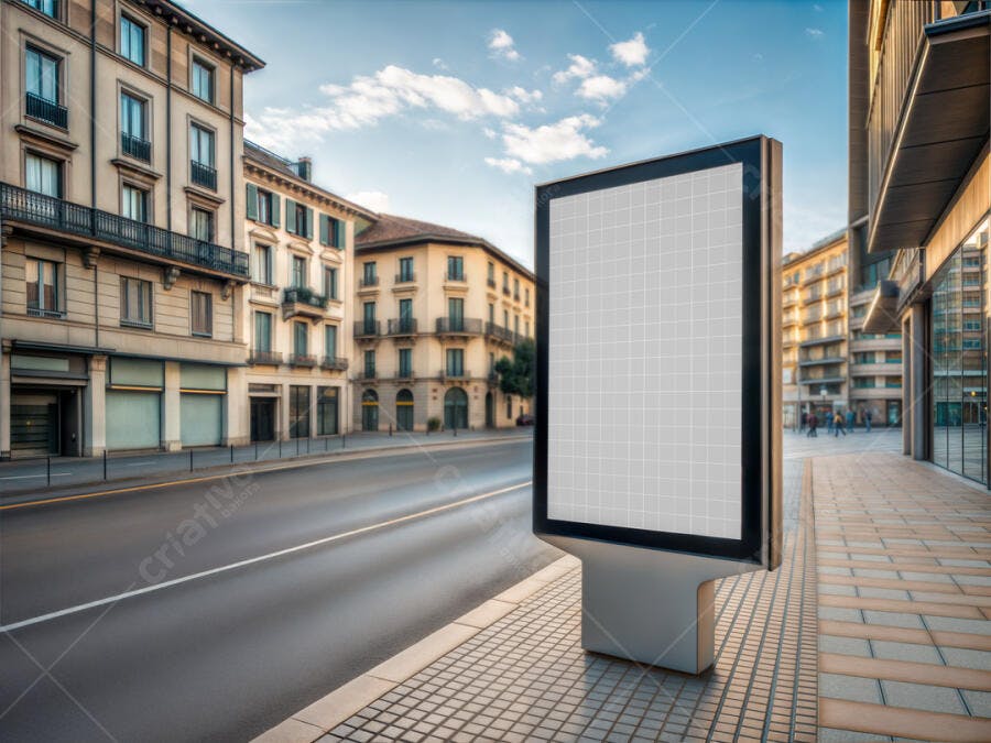 Mockup de Outdoor em Rua Urbana