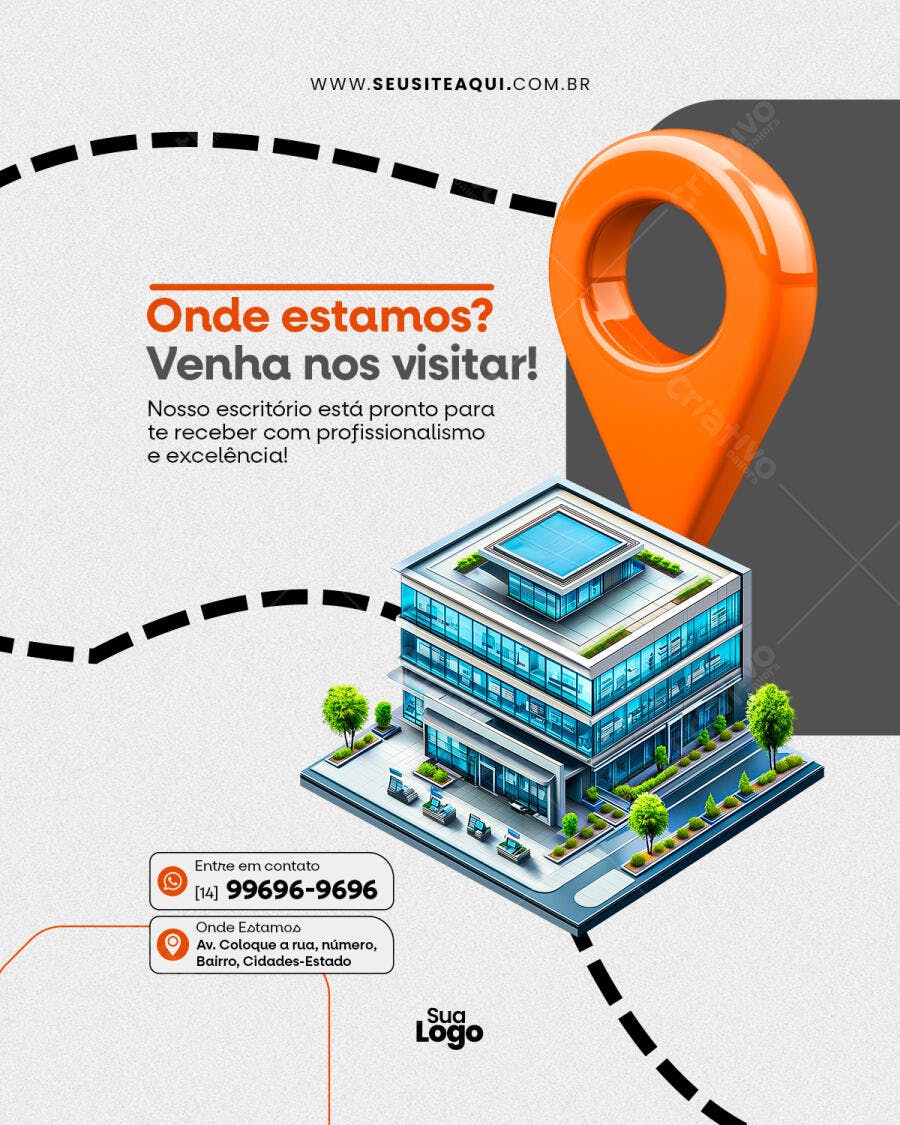 PSD para Localização de Empresa Editável