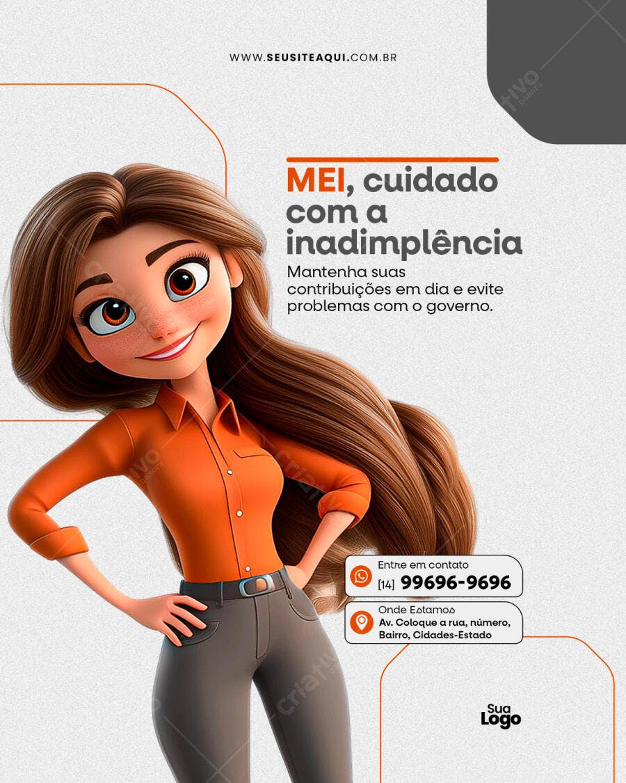 Post para Mídias Sociais sobre MEI PSD Editável