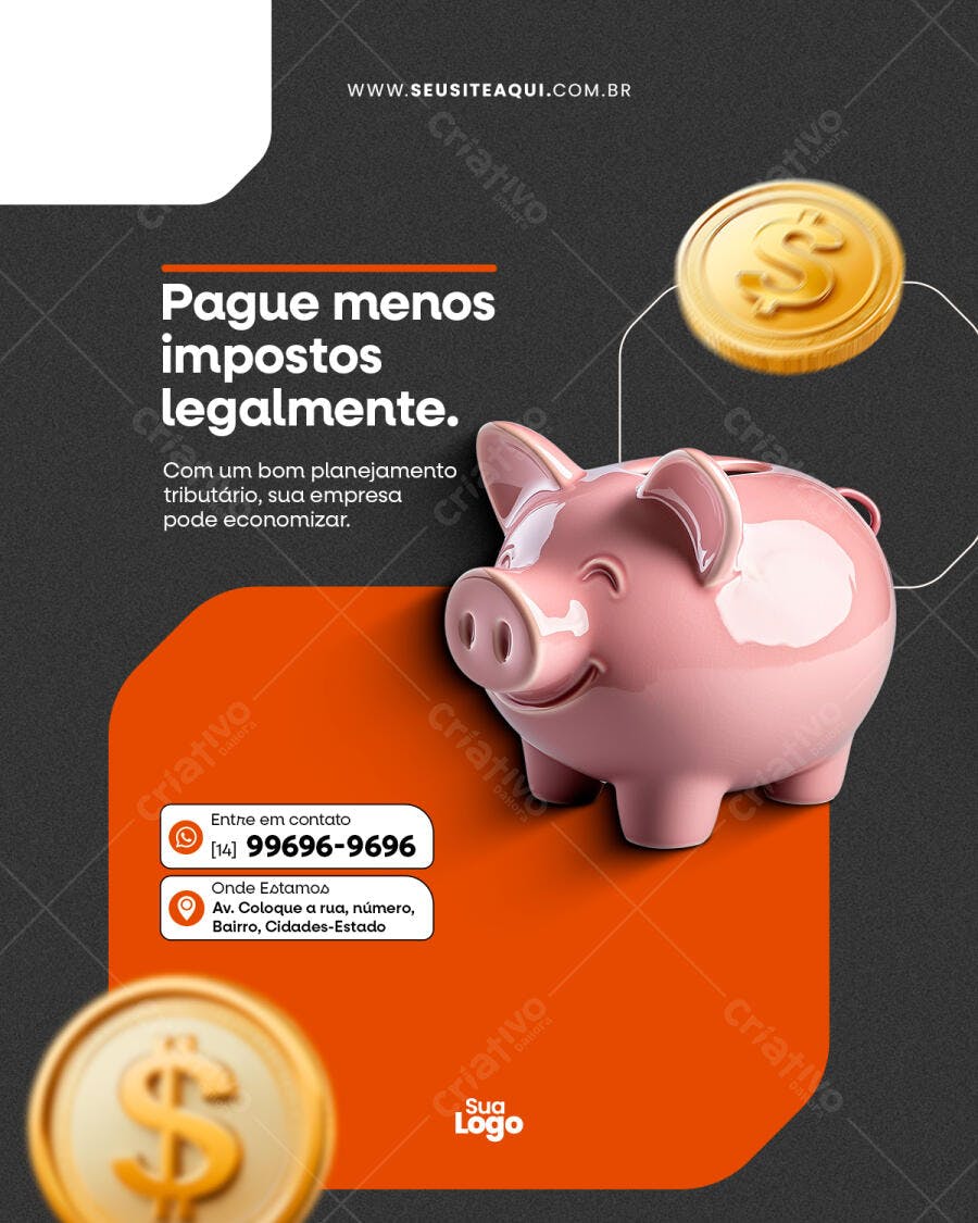 Post para Redes Sociais - Economia de Impostos PSD Editável