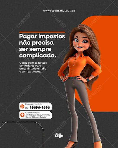 Post Feed Vertical - Contabilidade - Social Media