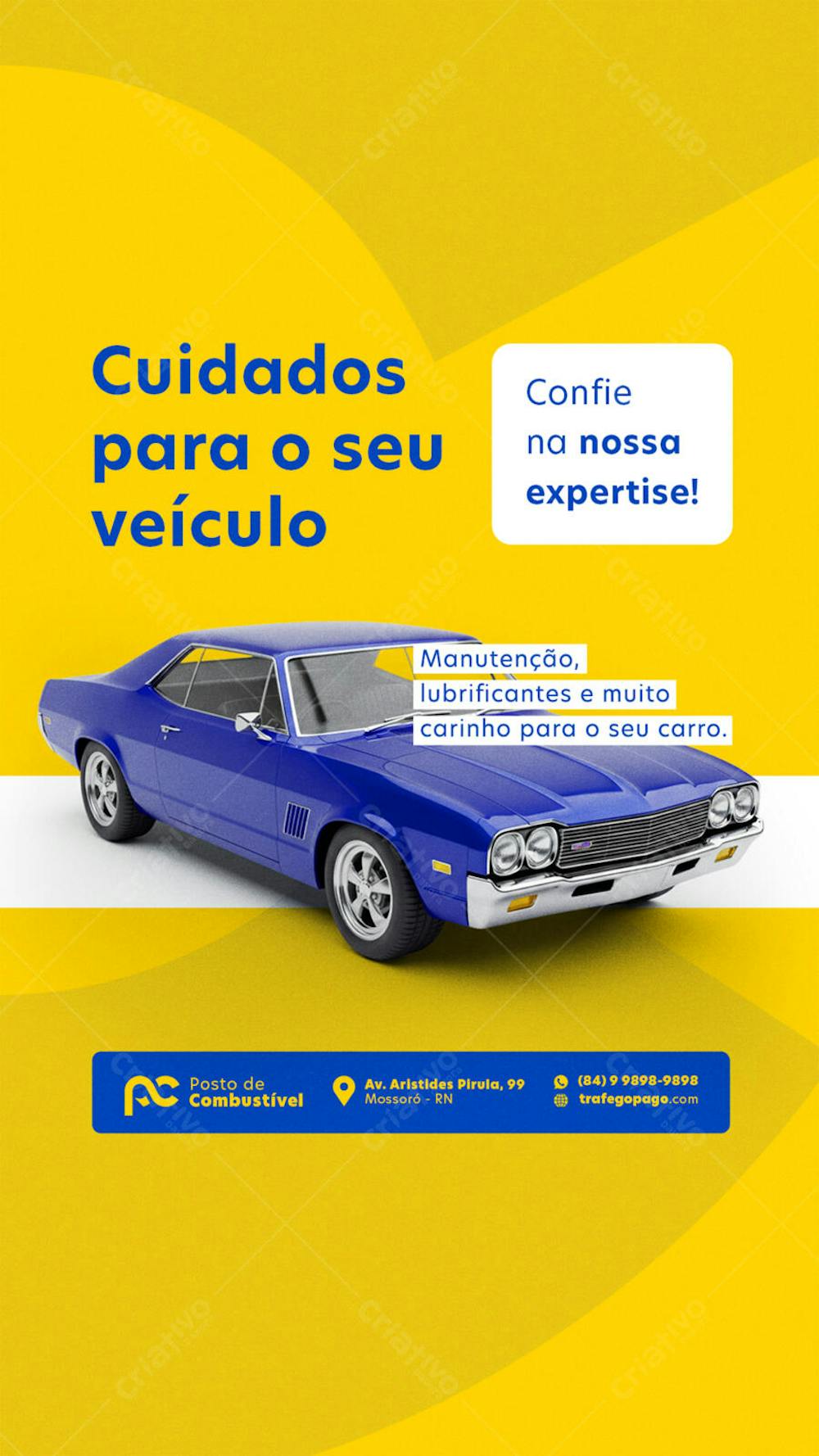 STORY EDITÁVEL FLYER POSTO DE COMBUSTÍVEL