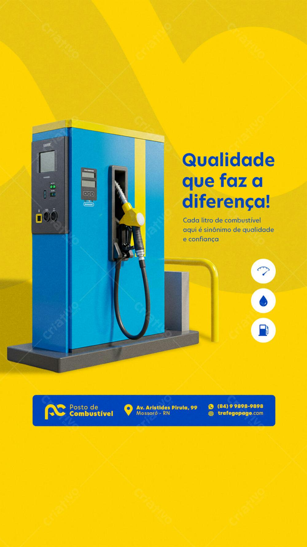STORY EDITÁVEL FLYER POSTO DE COMBUSTÍVEL