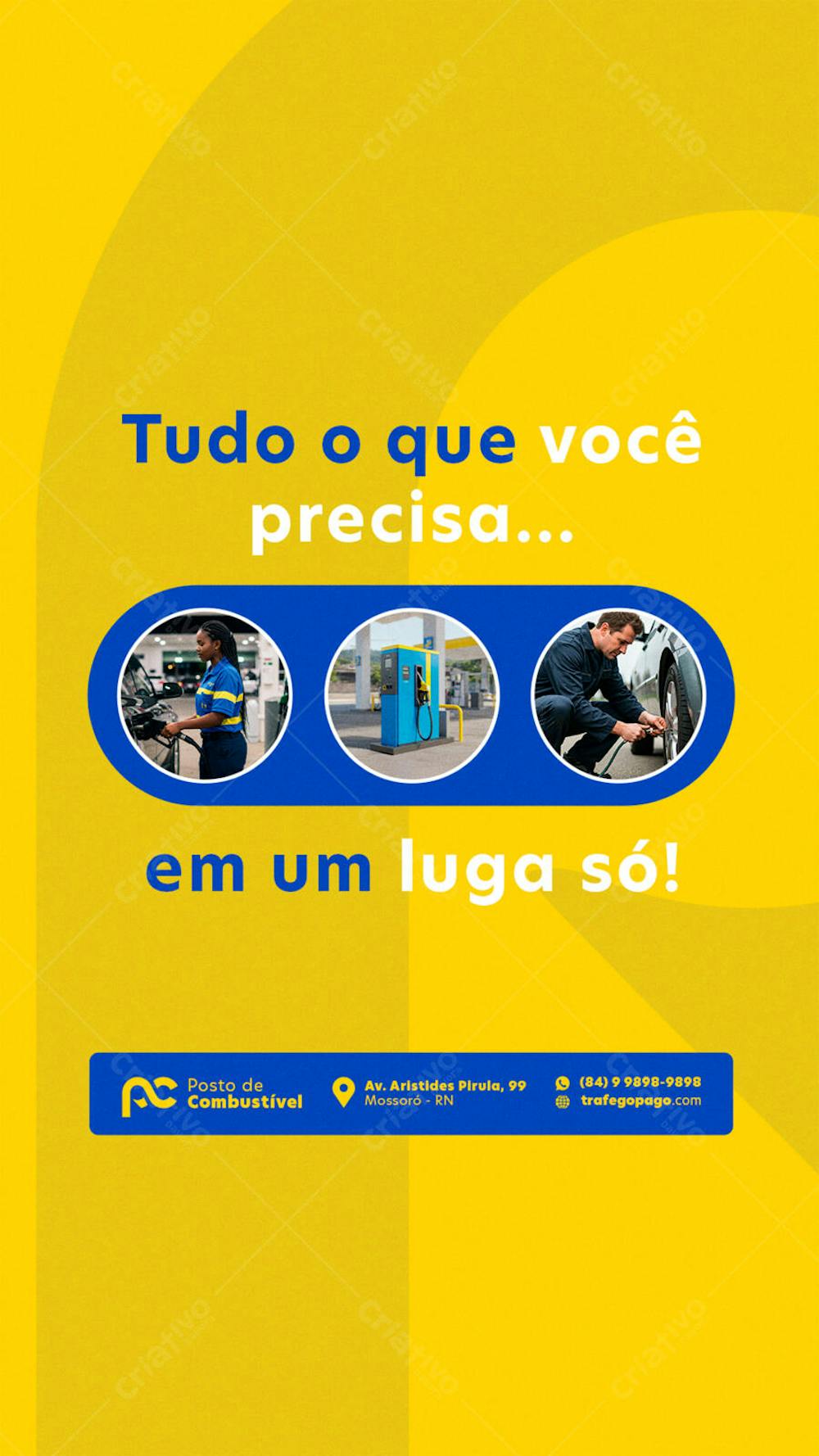 STORY EDITÁVEL FLYER POSTO DE COMBUSTÍVEL