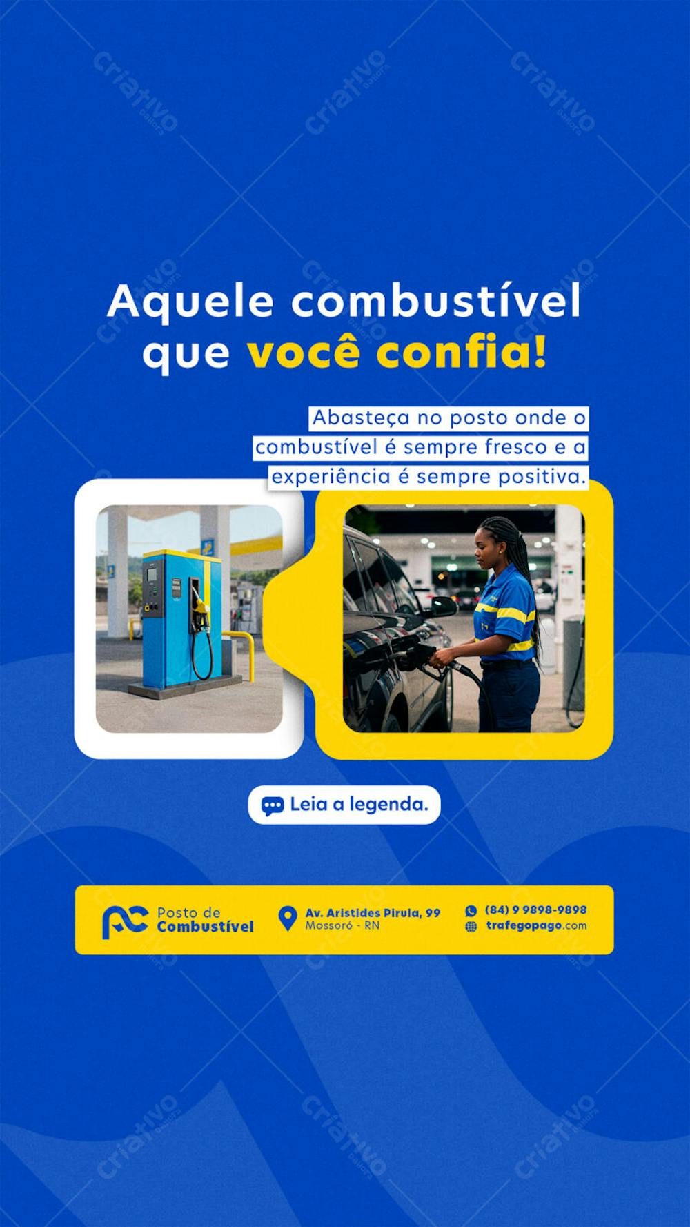 STORY EDITÁVEL FLYER POSTO DE COMBUSTÍVEL