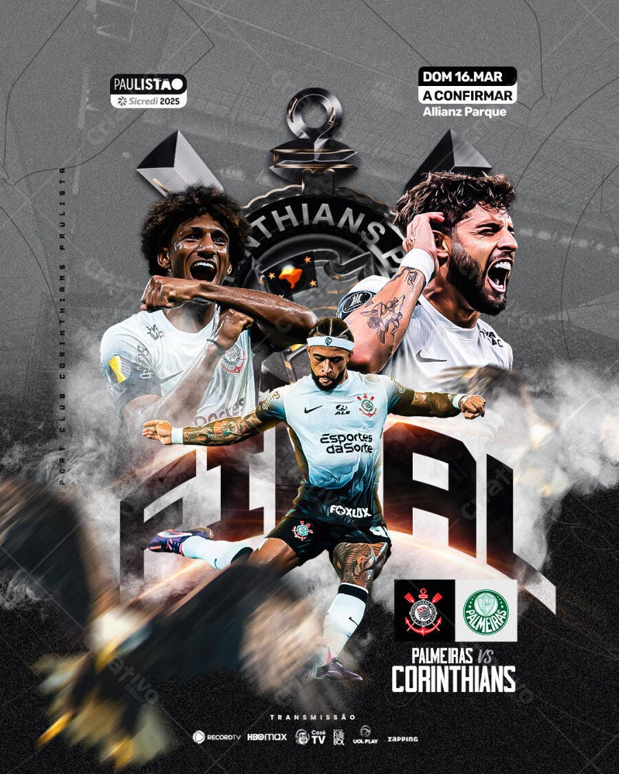 Flyer Palmeiras x Corinthians PSD Editável