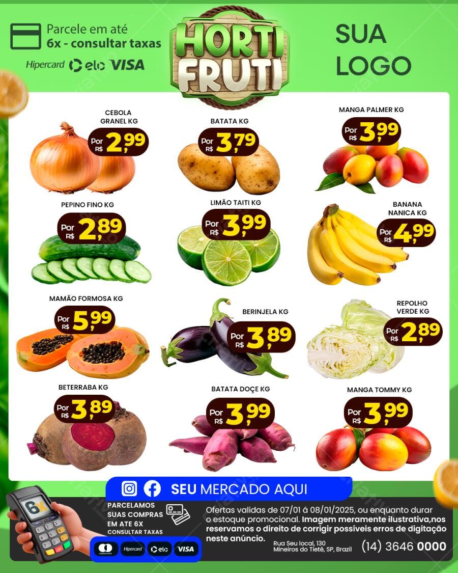 Flyer de Ofertas de Hortifruti PSD Editável