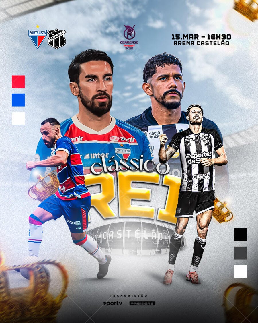 Flyer Clássico-Rei Fortaleza x Ceará PSD Editável