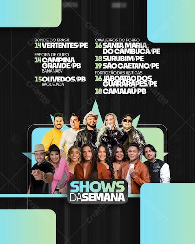 Shows da Semana - Artistas