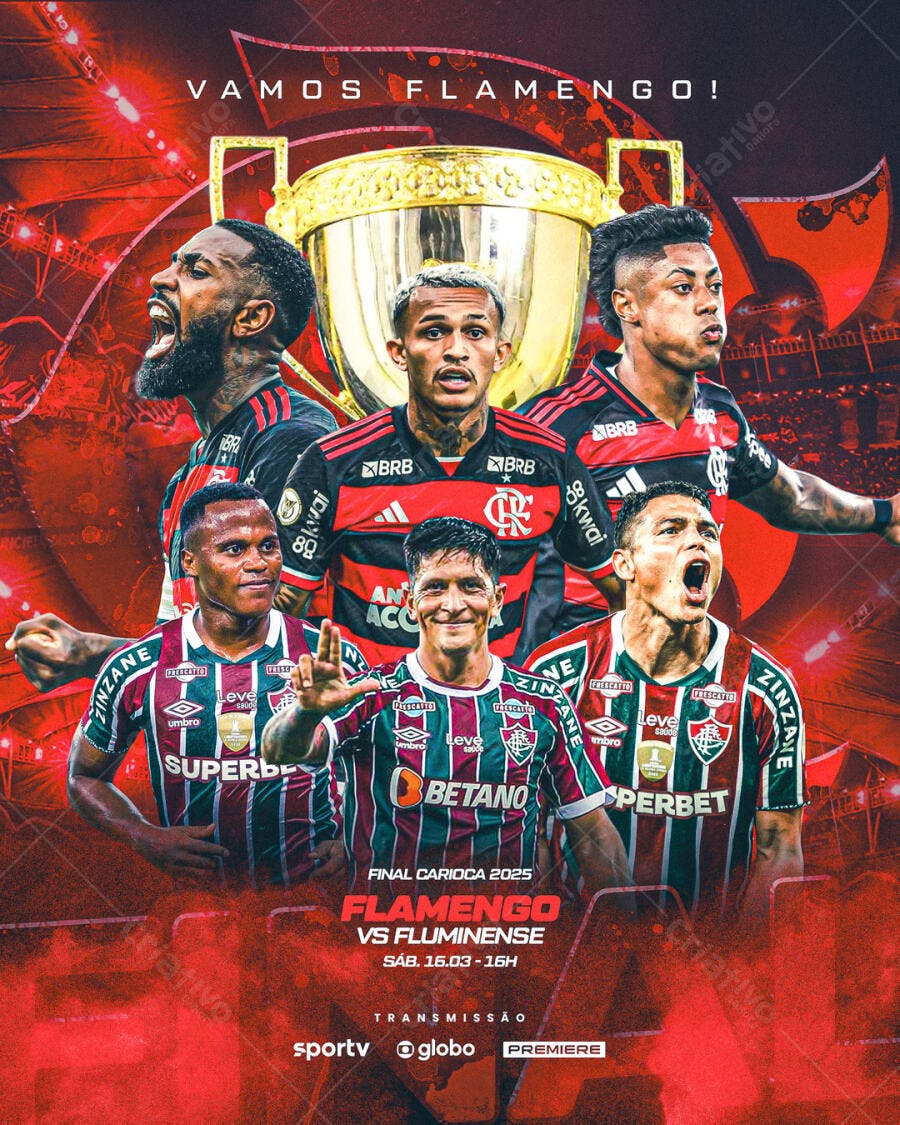 Flyer Flamengo x Fluminense PSD Editável