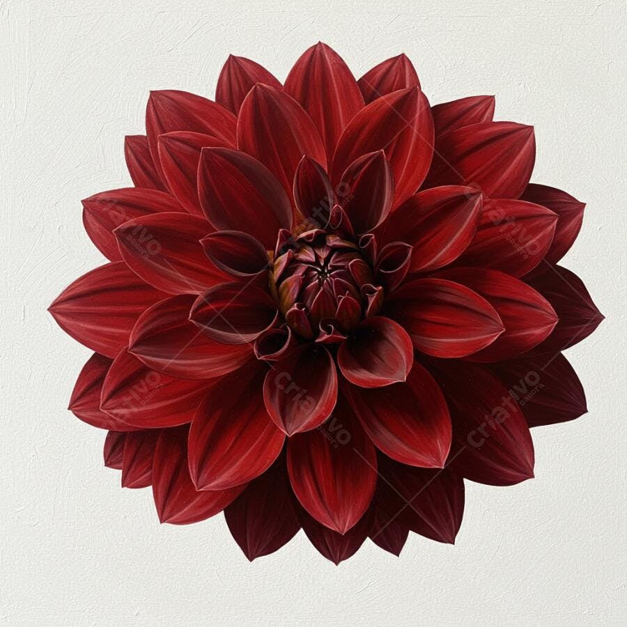 Dahlia vermelha fundo branco estúdio