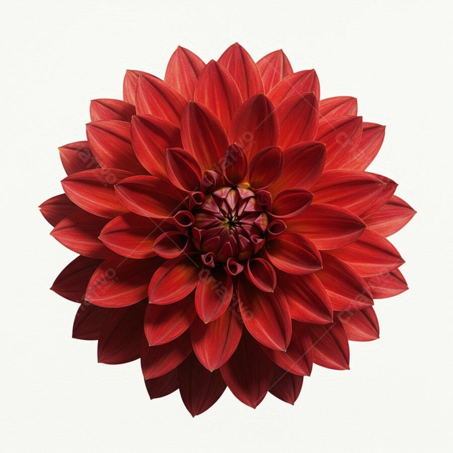 Dahlia vermelha fundo branco fotografia macro