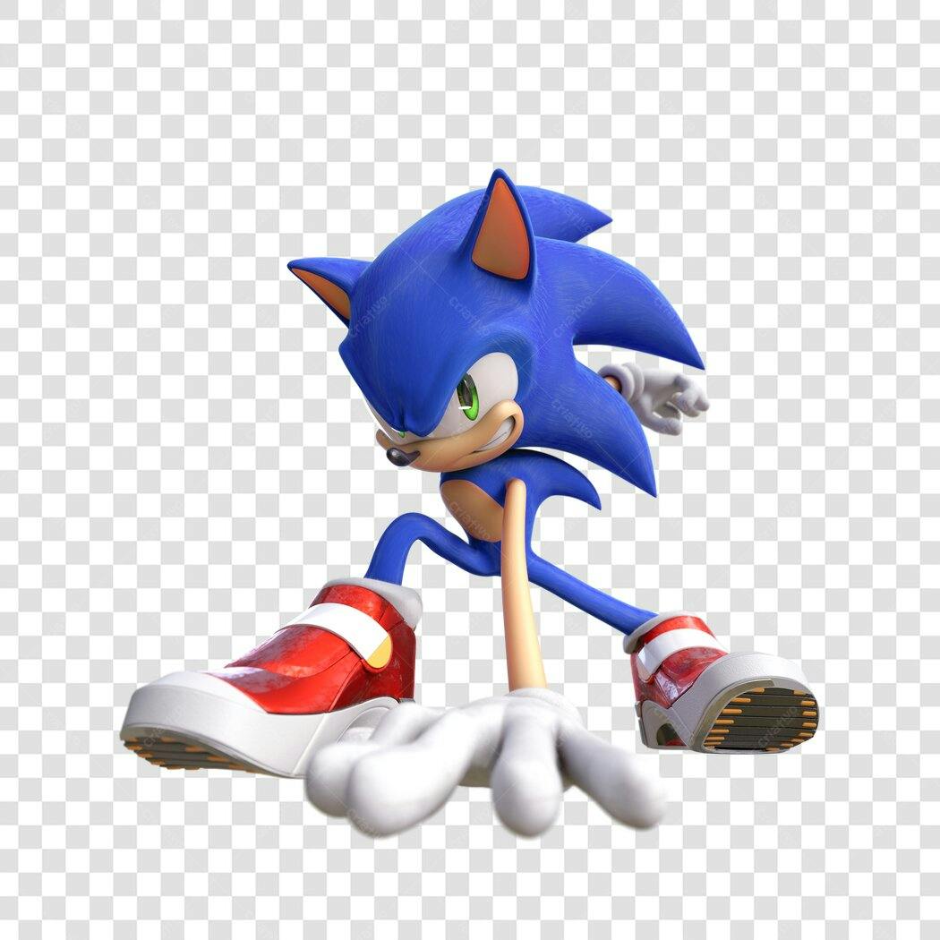 PNG personagem Sonic para games com fundo transparente