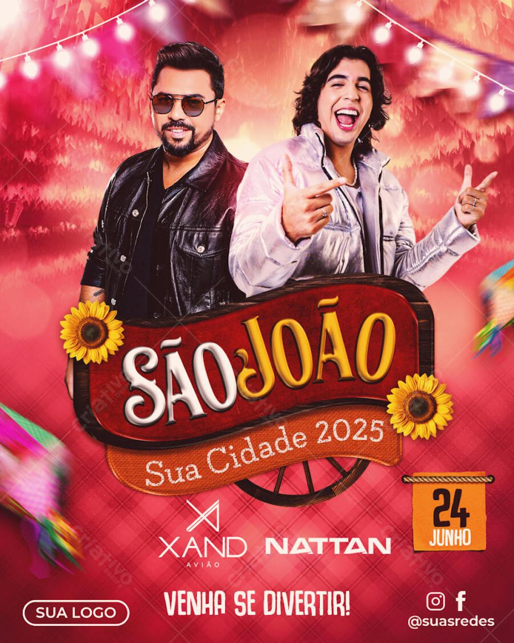 Flyer Festa São João Xand Avião e Nattan