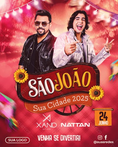 Flyer Festa São João Xand Avião e Nattan