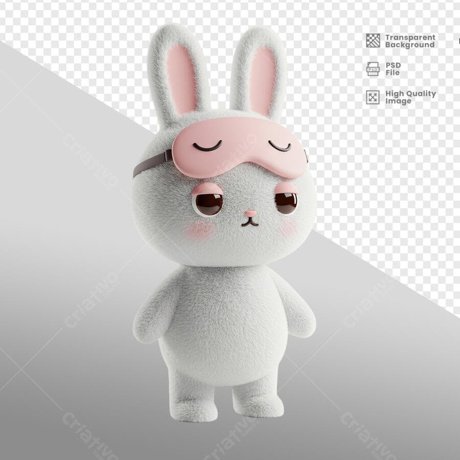 Imagem Coelhinho Dormindo PSD Editável