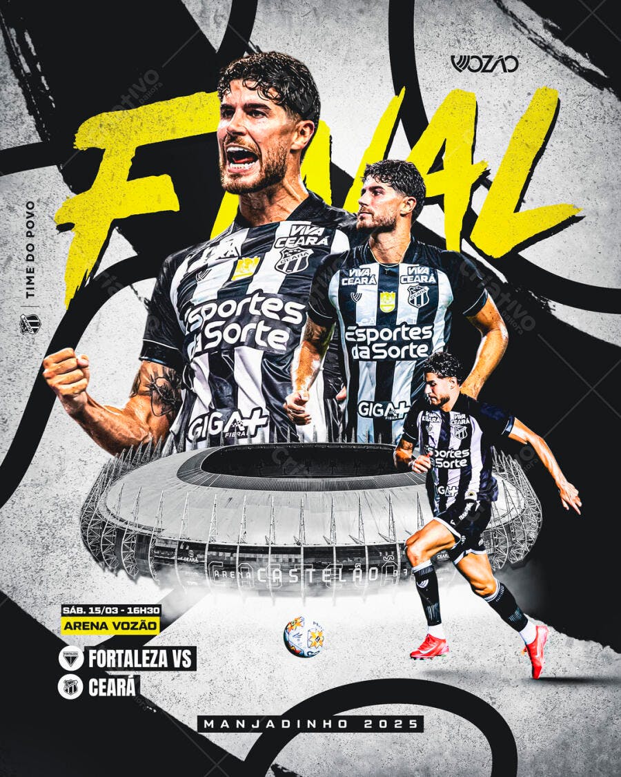 Flyer Jogo de Futebol Fortaleza x Ceará PSD Editável