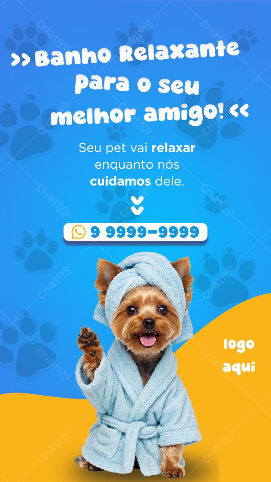 Banner Pet Shop Banho Relaxante PSD Editável