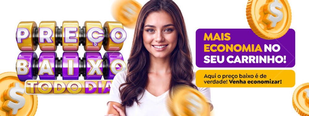 Banner promo preço baixo todo dia