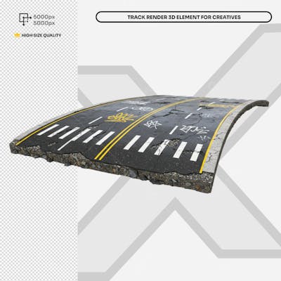 Pista Elevada Flutuante 3D render 