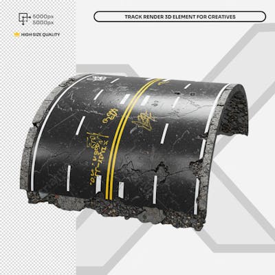 Pista Elevada Flutuante 3D render 