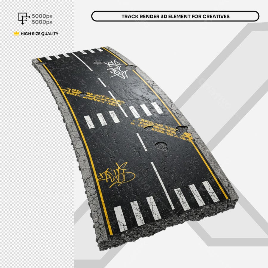 Elemento 3D de Estrada PSD Editável