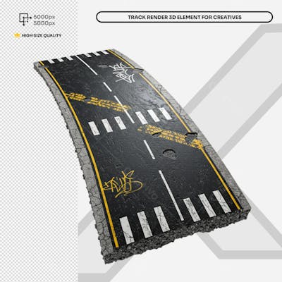 Pista Elevada Flutuante 3D render 