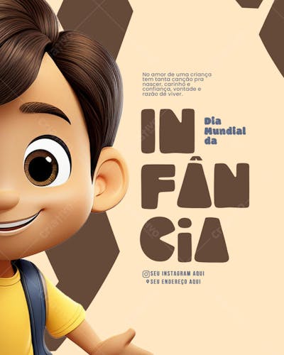 Dia Mundial da Infância Social Media PSD Editavel