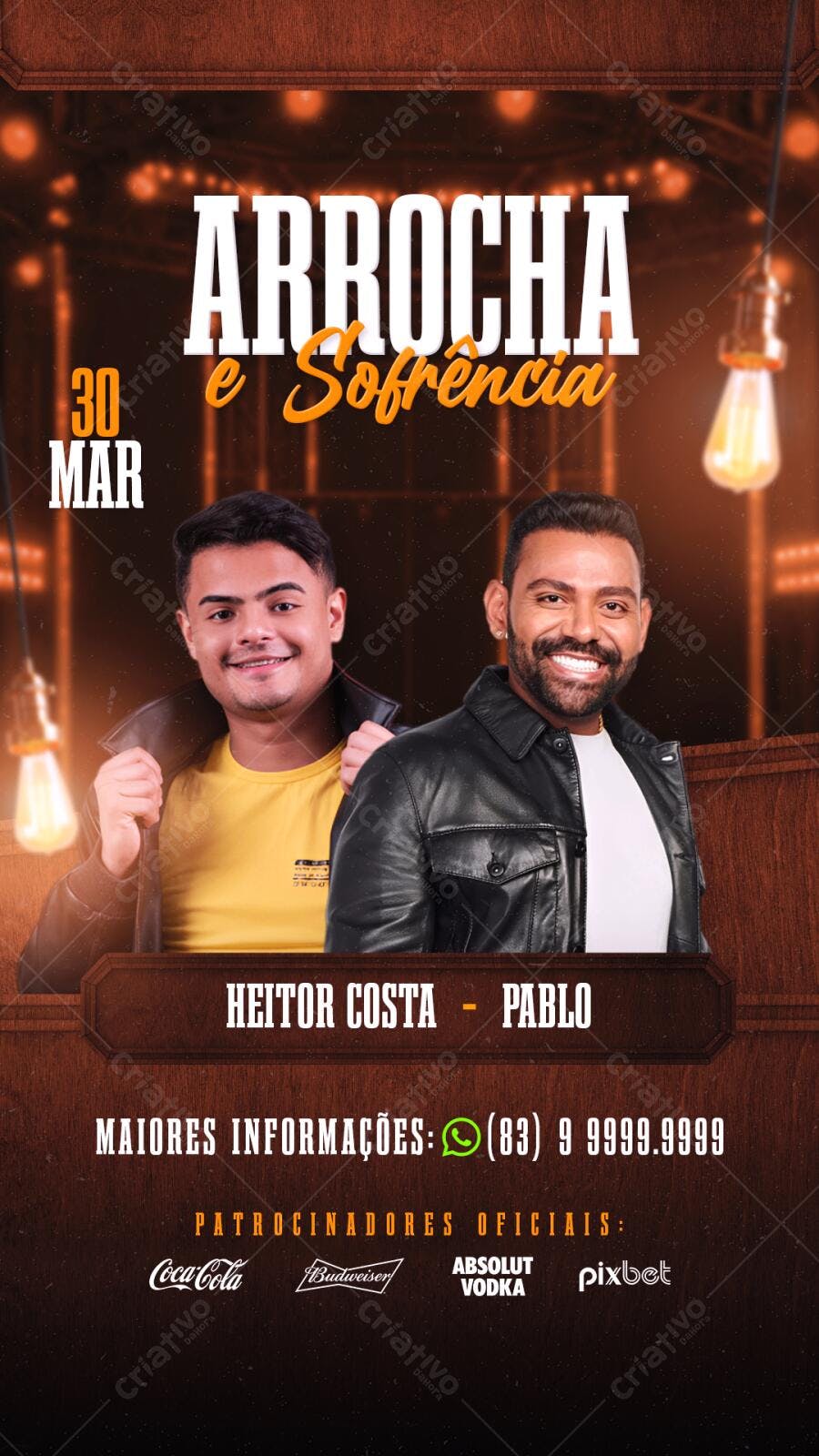 Flyer Arrocha e Sofrência 30 de Março PSD Editável