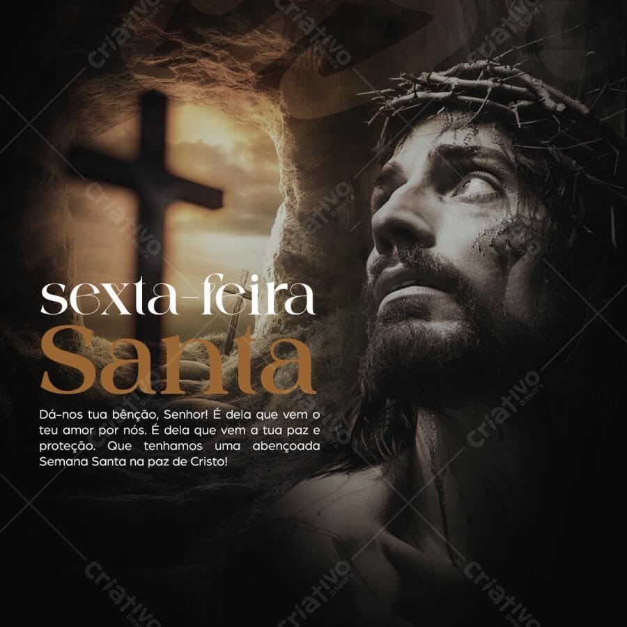 Post para Sexta-Feira Santa PSD Editável