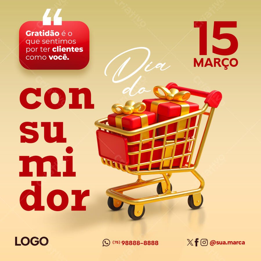 Carrinho de Compras Dia do Consumidor PSD Editável