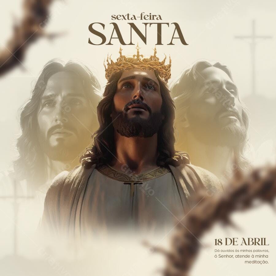 Poster Sexta-feira Santa 18 de Abril PSD Editável